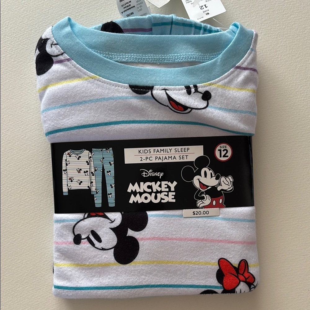 Disney Mickey Mouse Striped Pajama Set - Blue, Red, Black